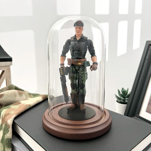 Plymor 4 inch x 7 inch Glass Display Dome Cloche (Dark Wood Base) - Picture 2 of 2