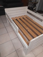 LIT EVOLUTIF ENFANT  90X140 - 90X170 EN BOIS + Sommier + Matel Table Ronde  +...