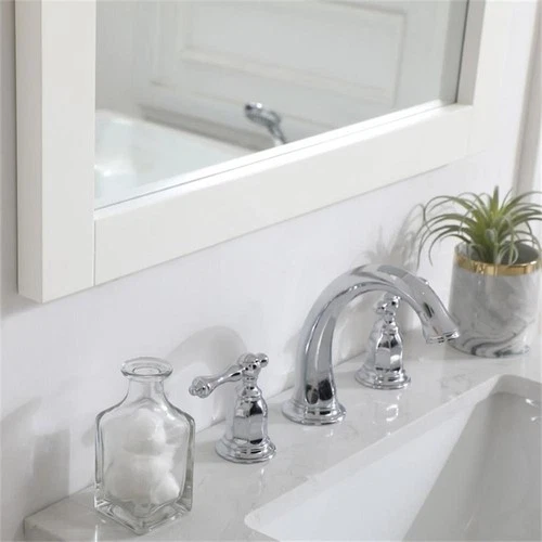 Elegant Decor Aqua 32" x 24" Wood Frame Bathroom Mirror in White - Picture 9 of 10