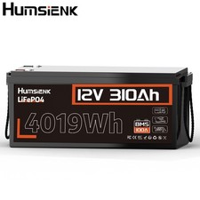 12V 310Ah 300Ah Lithium Battery LiFePO4 3968Wh Deep Cycle BMS Solar Camping RV