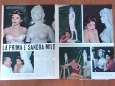 FRANCESCO MESSINA SCULTORE SANDRA MILO BUSTO STATUE 1958 CLIPPING ARTICOLO