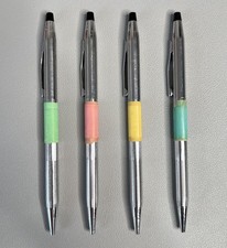 Lot 4 Vintage Cross Century Lustrous Chrome Ballpoint Pens Made in USA 1970s 80s