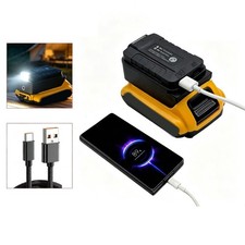 21V Battery Adapter with LED Work Light and 5V Output for Home Use