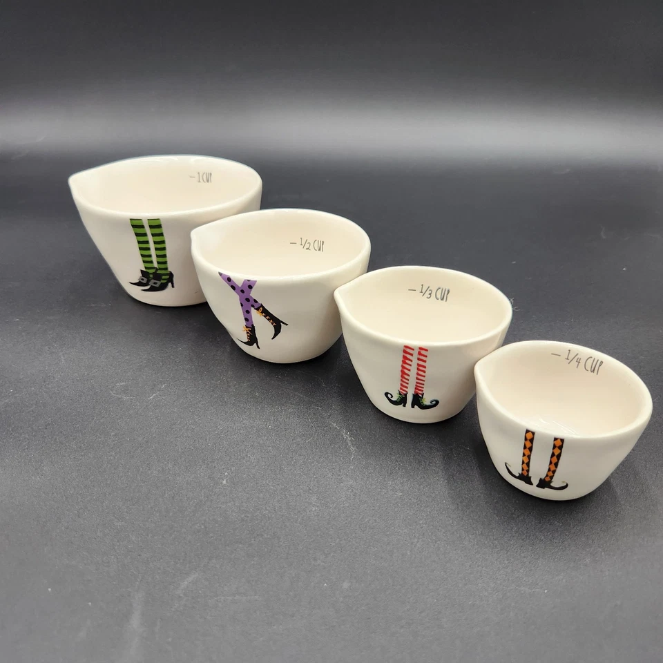 Rae Dunn Halloween Measuring Cups Witch Feet Legs Brand New Includes 4 Ps - Image 3 of 4