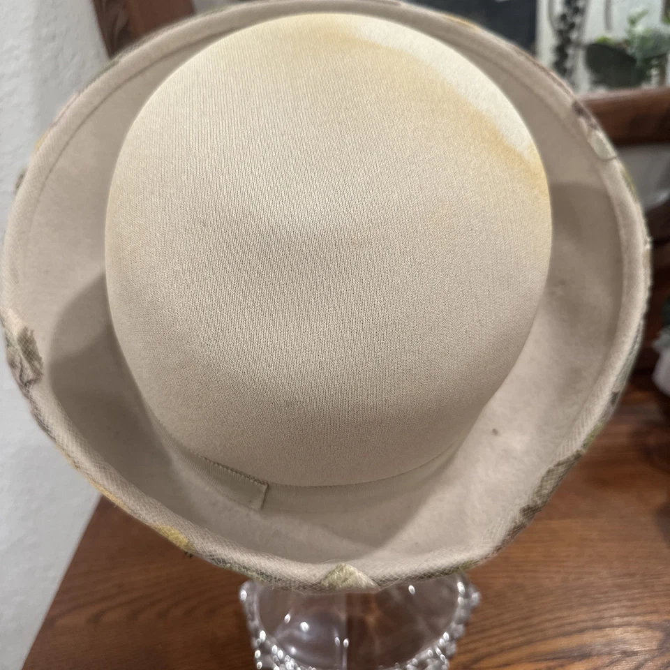 Sombrero Cloche Doris Original De Colección Con Caja Sombrero Original Pieza de Periodo: Años 60’s Foto 3 de 4