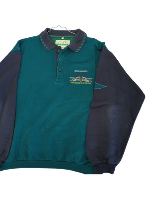 Diadora Windbreaker Jacke Vintage Grün Navyblau Sporting Collegian 90er