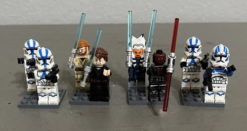 Lego Star Wars Minifigures, Lot Of 8-Obi, Darth Maul, Ahsoka, Anakin, Troopers