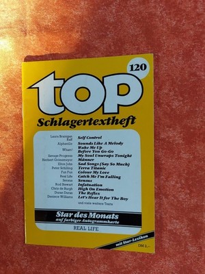 Top Schlagertextheft 120 - aus 1984 - mit Autogrammkarte Real Life.