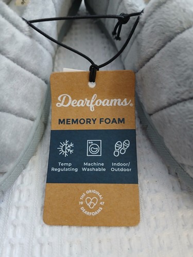 Dearfoams Memory Foam Total Comfort Slip-On House Slippers Gray Womans Small 5-6 - Picture 7 of 12