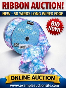 50 YARDS/2.5" Wire-Edged Polyester NEW Ribbon, Decoration, Gift Wrapping Tie-dye