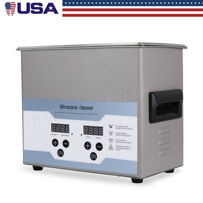 3.2L Silver Stainless Steel Ultrasound Cleaner with Digital Timer & Heater