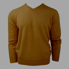 Herrenmode ENZO  LORENZO Herren Feinstrickpullover  Pullover Senf Gr.52 NEU !