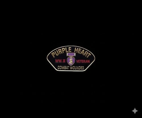 U.S. Military WW2 Combat Wounded Purple Heart Lapel Pin
