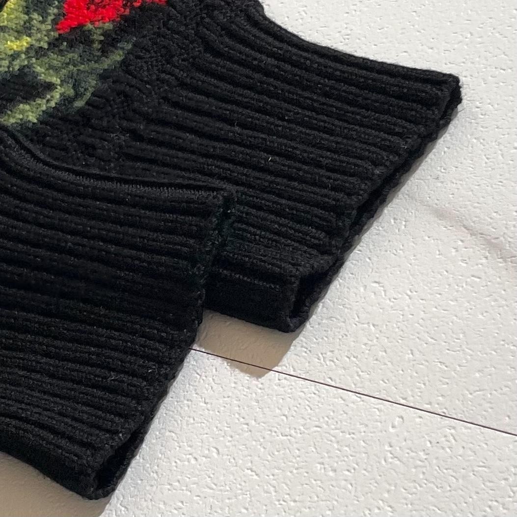 USED [EXCELLENT CONDITION/SIZE 36] VERSACE LONG KNIT DRESS IN ROSE PATTERN GOO thumbnail 5