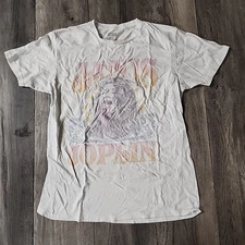 Janis Joplin Shirt Womens Size M White Blues Music Rock Concert Tee