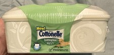 Vtg Cottonelle Aloe Flushable Wipes Hard White Container Refillable Tub New Read