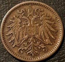 1894 AUSTRIA ~ Heller ~ Franz-Joseph I ~ Great Coin 
