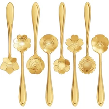 New Maitys 16 Pieces Stainless Steel Flower Coffee Spoon Dessert Sugar Ice Cream