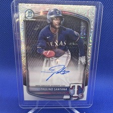 Topps 2025 Bowman Chrome Mega Box Mojo Autograph BMA-PS Paulino Santana Rangers