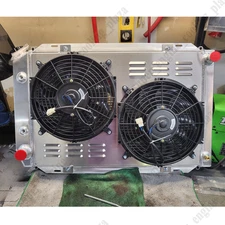 3-Row Aluminum Radiator Shroud Fan Relay Kit For 79-93 Ford Mustang GT 5.0L V8