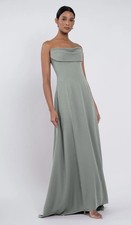 Jenny Yoo Cheyenne Drape Strapless Gown Moss Princess Elegant Wedding Effortless