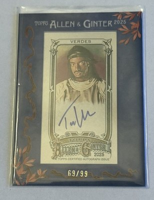 2025 Topps Allen & Ginter Tai Verdes Mini Framed Blue Auto /99