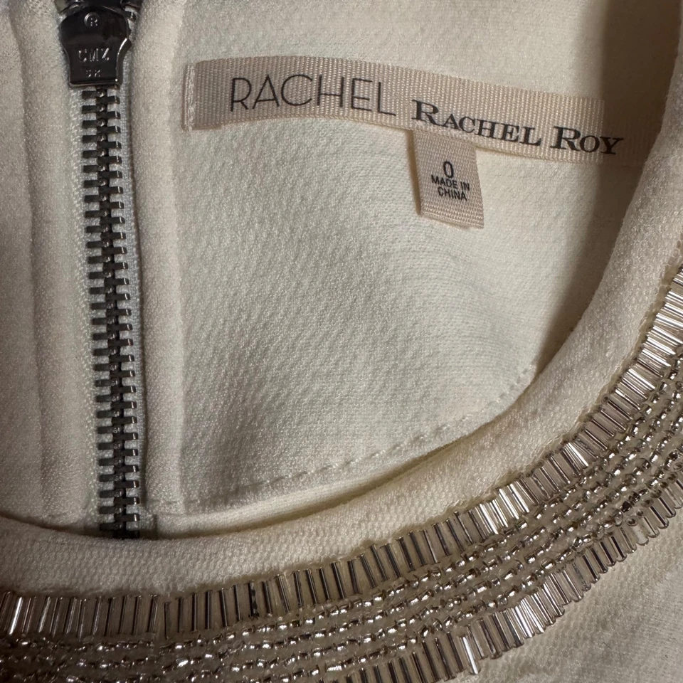 Rachel Roy Dress Sheath Long Sleeve Beaded Neckline Party Dress Size 0 - Image 2 of 4