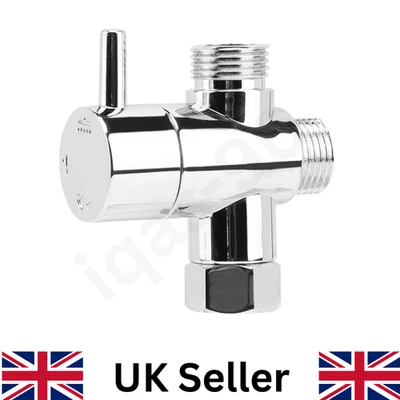 BRANDED 3 Way T-Adapter Bath 1/2 Shower Head Arm Mount Valve Splitter Diverter Chrome