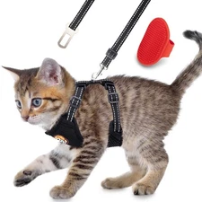 Reflective Kitten Harness and Leash Escape Proof with Car Seat Belt, Adjustable