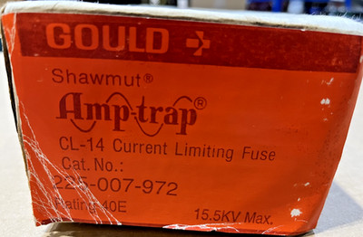 Gould Shawmut 225-007-972 CL-14 Amp-Trap Current Limiting Fuse 40E 15.5KV Max