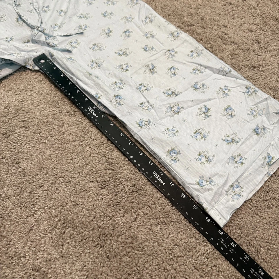 Lauren Ralph Lauren Pajama Night Lounge Floral Cottage Pants Women's Size L Blue - Image 4 of 4