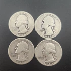 Lot of 4 Washington Silver Quarter Various Dates 1934 1935 1939 1943