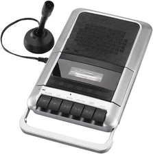 PROSCAN Cassette Player & Recorder with Microphone, Headphone Jack, Aux in, Blac