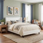 Full/Queen/King Size Bed Frame with Wingback Headboard, Velvet Upholstered