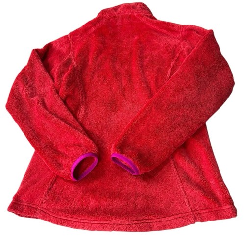 The North Face Vibrant Red Fleece Jacket + Purple Accent, Youth Size L 14/16 - Picture 5 of 11