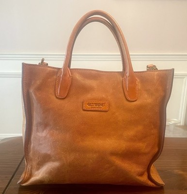 Aspen-Leaf Genuine Leather Tote Bag - Camel (OLD TREND Modern Vintage)