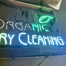 Organic Dry Cleaning Neon Sign | Jantec | 32" x 20" | Products Laundry Cleaners