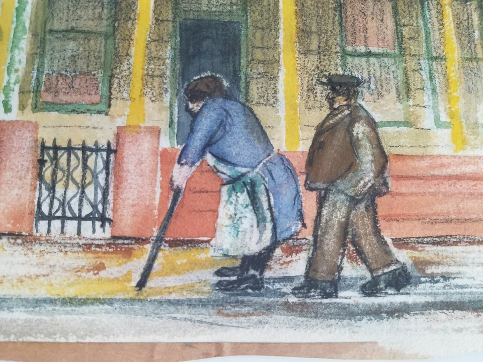 Acuarela de 1930 Los Ángeles Bunker Hill John William Wardman (1902-1994) Listado Foto 4 de 4