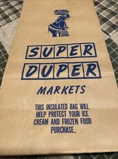 SUPER DUPER MARKETS BAG Paper Vintage Grocery Store Rare Find