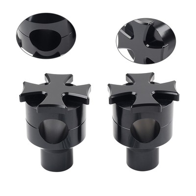Universelle 2'' Rise-Lenker-Riser-Klemmhalterung für Harley Softail Dyna Schwarz