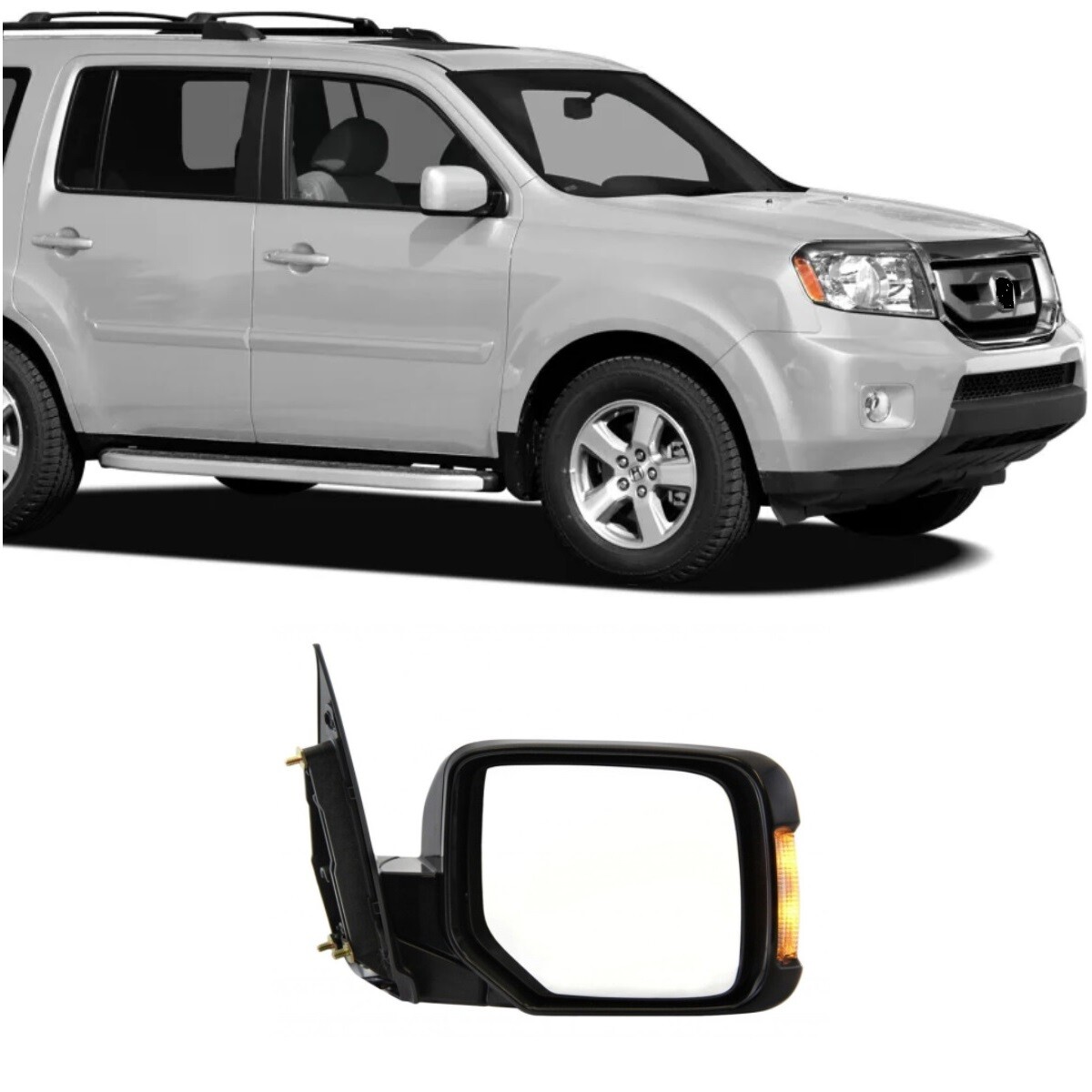 For 2009-2015 Honda Pilot Door Mirror Passenger Side | Power Non