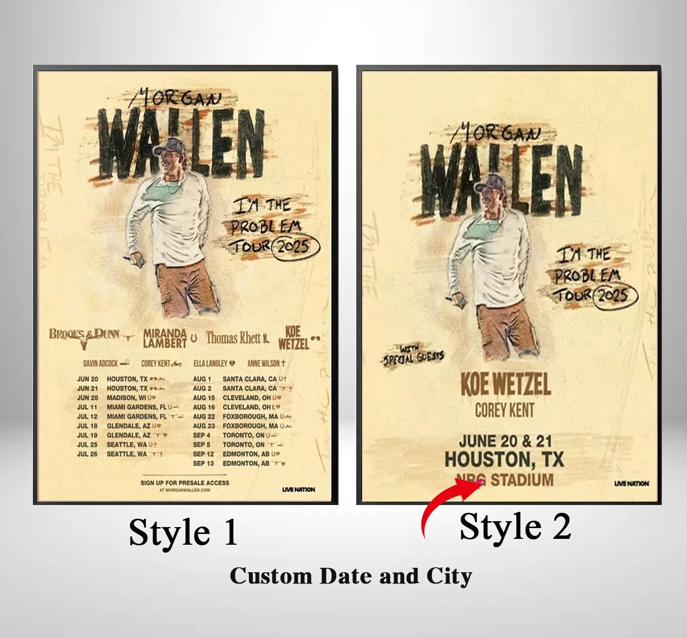 Wallen Western I’m The Problem Tour 2025  Poster