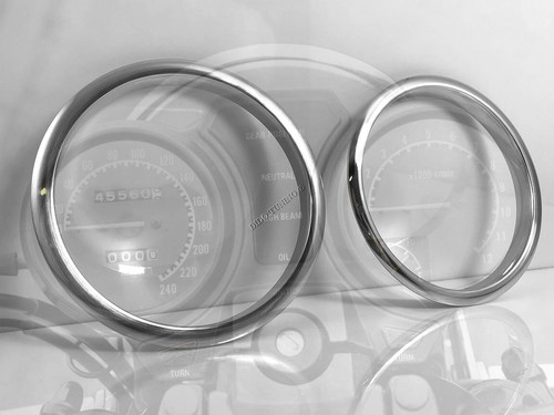 Fits SUZUKI GR 650 1983-1989 Cerclages De Compteur Aluminium Anneaux Chrome x2 - Picture 2 of 7