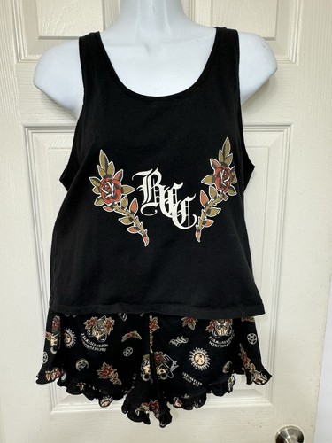 BCC Goth Tank Top Shorts HTF Blackcraft Ouija Rose Loungewear Halloween SZ M - Picture 21 of 22