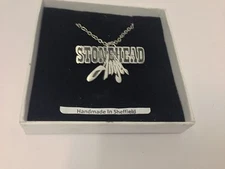 Stonehead Angel  Emblem on Silver Platinum Plated Necklace 18" refa103