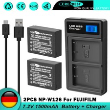 2x NP-W126 W126S batteria + doppio caricabatterie per Fuji X100F X-A1 X-A2 FinePix HS30EXR