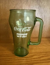 Vintage Coca Cola Coke Green Cowboy Glass Whataburger Cup Mug