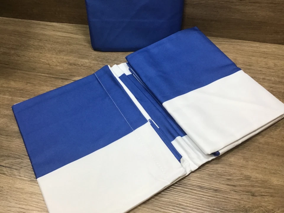 2 Eclipse Peabody Blue/White Stripe Blackout Panels Curtains 42in X 84in - Image 3 of 4