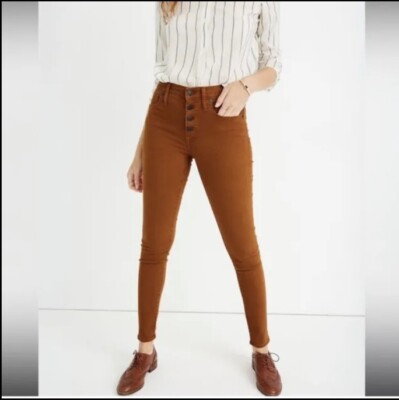 Madewell 9  Mid Rise Skinny Rusty Orange Jeans 25