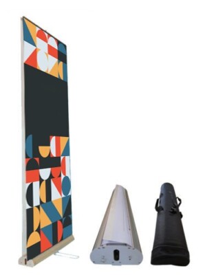 Deluxe retractable banner double-sided (33''x80'')